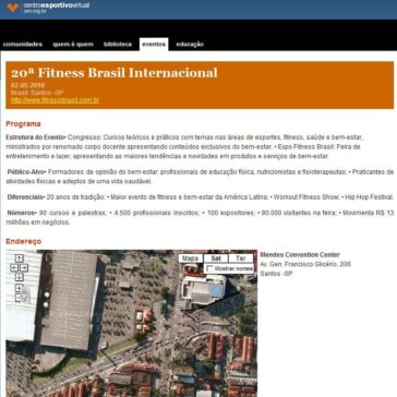 20ª Fitness Brasil Internacional – Centro esportivo virtual