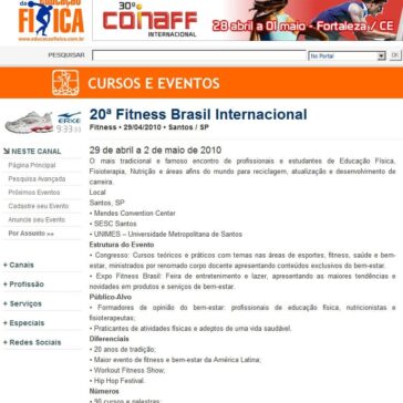20ª Fitness Brasil Internacional – Educação Fisica