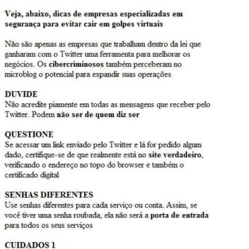 Segurança no Microblog – Folha de S.Paulo