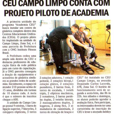 CEU Campo limpo conta com projeto piloto de academia – Jornal do Farol