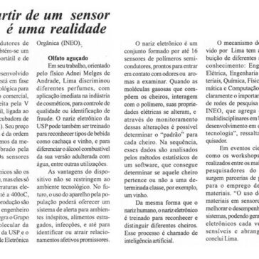 Nariz eletrônico a partir de um sensor artificial de cheiros é uma realidade – Jornal – Folha São Carlos