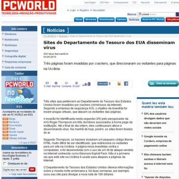 Sites do Departamento do Tesouro dos EUA disseminam vírus – PC World
