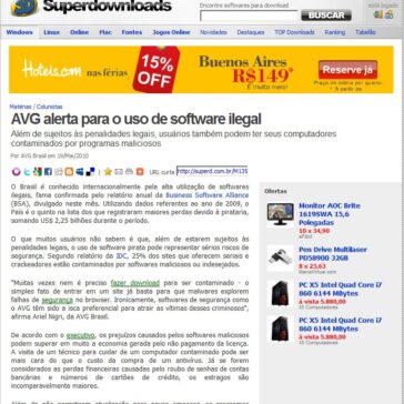 AVG alerta para o uso de software ilegal – Super Downloads