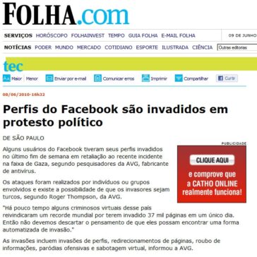 Perfis do Facebook são invadidos em protesto político – Folha.com