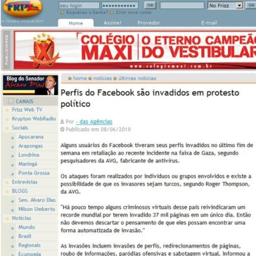 Perfis do Facebook são invadidos em protesto político – Frizz