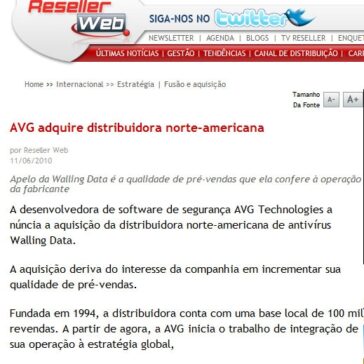 AVG adquire distribuidora norte-americana – Reseller Web