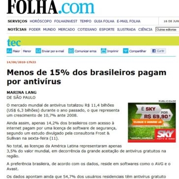 Menos de 15% dos brasileiros pagam por antivírus – Folha.com