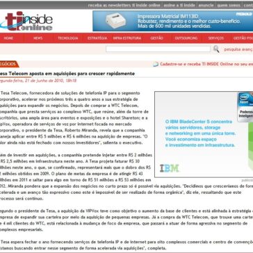 Tesa Telecom aposta em aquisições para crescer rapidamente – TI Inside
