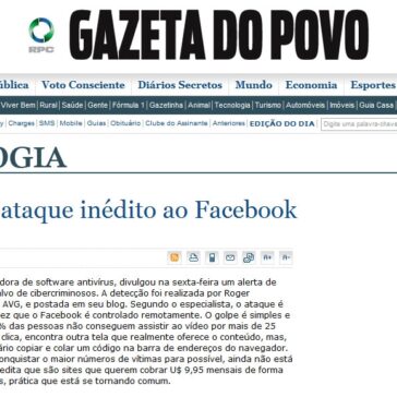 AVG detecta ataque inédito ao Facebook – Gazeta do Povo