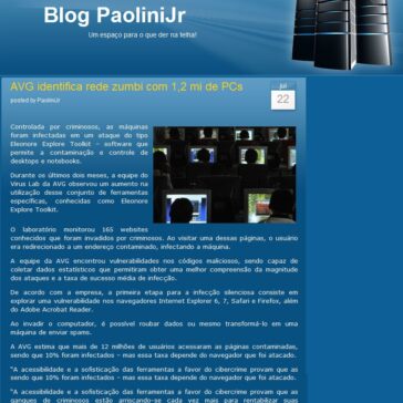AVG identifica rede zumbi com 1,2 mi de PCs – Blog PaoliniJr