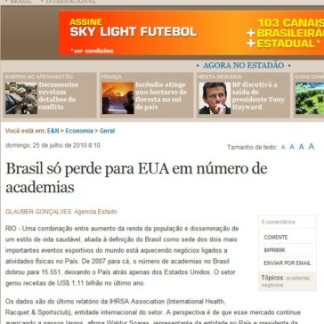 Brasil só perde para EUA em número de academias – OESP