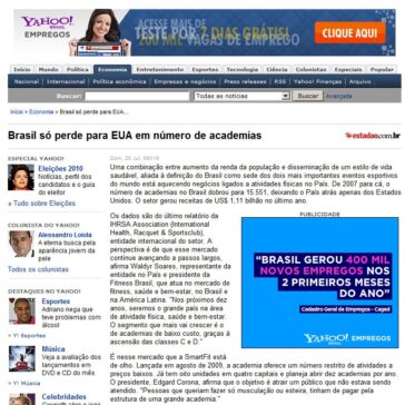 Brasil só perde para EUA em número de academias – Yahoo!