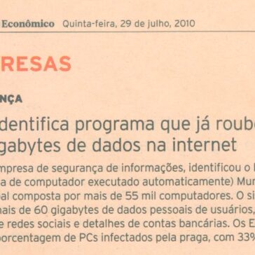 AVG identifica programa que já roubou 60 gigabytes de dados na internet – Brasil Econômico – Página 34