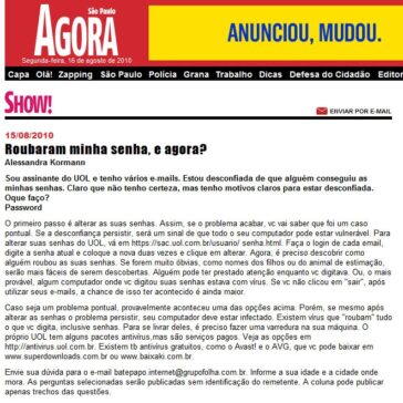 Roubaram minha senha, e agora? – Agora SP