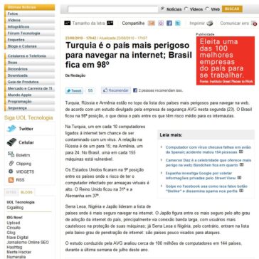 Turquia é o país mais perigoso para navegar na internet; Brasil fica em 98º – UOL