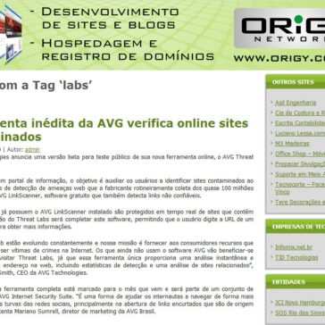 Ferramenta inédita da AVG verifica online sites contaminados – Origy