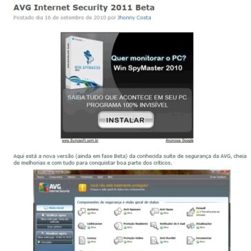 AVG Internet Security 2011 Beta – Guia do Windows