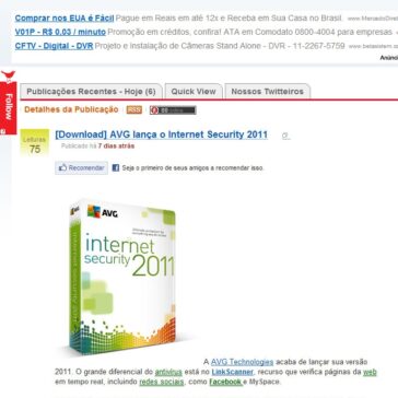 AVG lança o Internet Security 2011 – Info Blogs