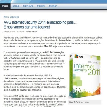AVG Internet Security 2011 é lançado no país? – Tecnoblog