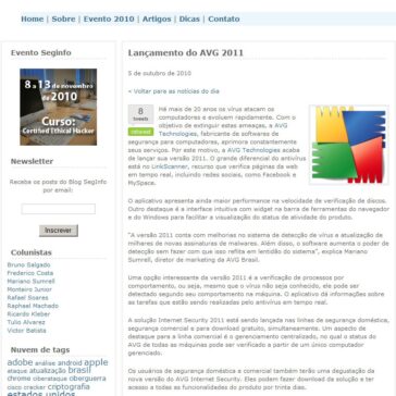 Lançamento do AVG 2011 – Seg Info