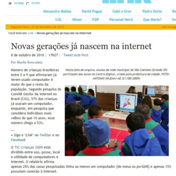 Novas gerações já nascem na internet – Link