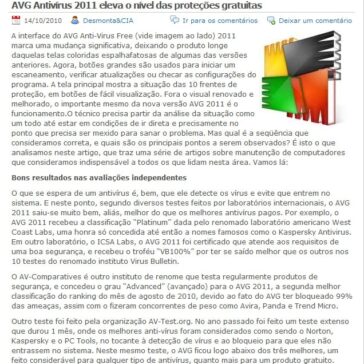AVG Antivírus 2011 eleva o nível das proteções gratuitas – Desmonta & Cia