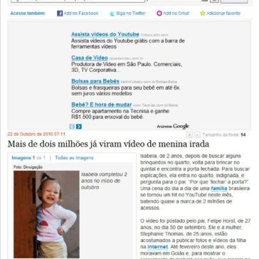 Mais de dois milhões já viram vídeo de menina irada – O Dia