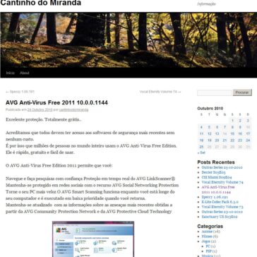 AVG Anti-Virus Free 2011 10.0.0.1144 – Cantinho do Miranda