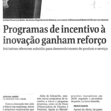 Programas de incentivo à inovação ganham reforço – Folha de S. Paulo