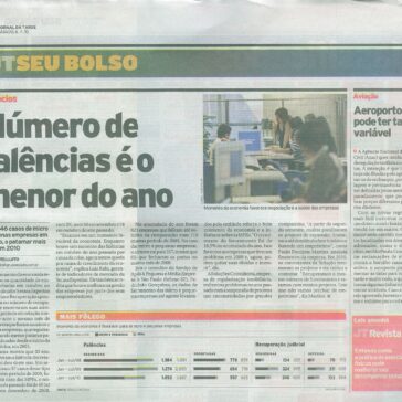 Número de falência é o menor do ano – JT – Página 6B