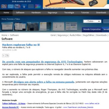 Hackers exploram falha no IE – Baboo