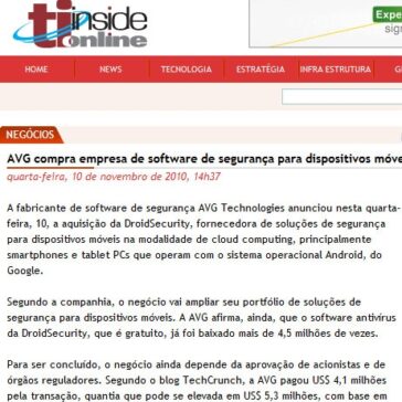 AVG compra empresa de software de segurança para dispositivos móveis – TI Inside