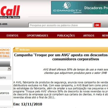 Campanha ?Troque por um AVG? aposta em descontos e vantagens aos consumidores corporativos – Call To Call