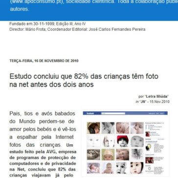 Estudo concluiu que 82% das crianças têm foto na net antes dos dois anos – Net Consumo