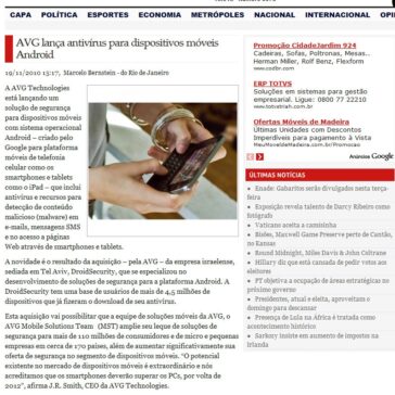 AVG lança antivírus para dispositivos móveis Android – Correio do Brasil