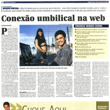 Conexão umbilical na web – Jornal do Commércio – Página B8