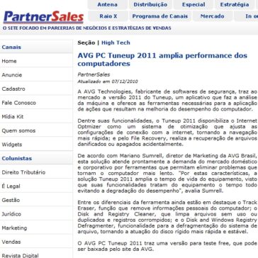 AVG PC Tuneup 2011 amplia performance dos computadores – Partner Sales