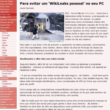 Para evitar um ‘Wikileaks pessoal’ no seu pc – Extra