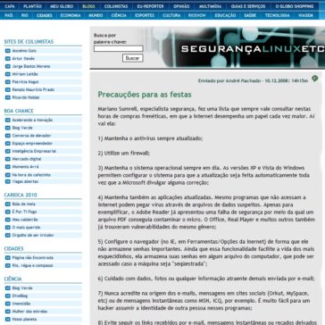 Precauções para as festas – O Globo