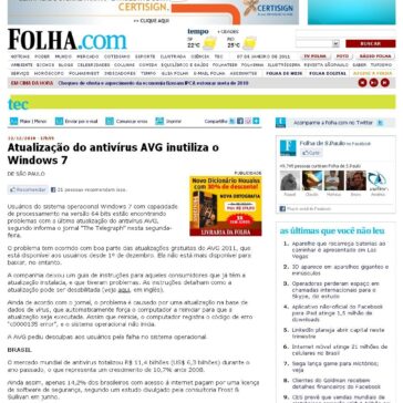 Atualização do antivírus AVG inutiliza o Windows 7 – Folha Online