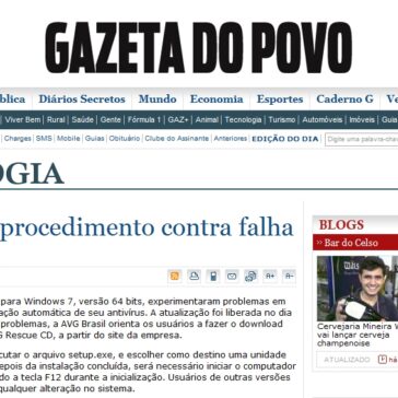 AVG divulga procedimento contra falha – Gazeta do Povo