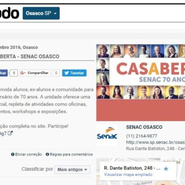 Casa Aberta – Senac Osasco – Indexado