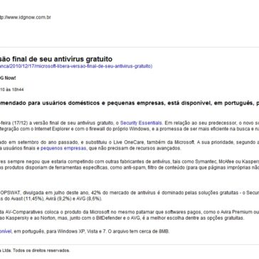 Microsoft libera versão final de seu antivírus gratuito – IDG Now