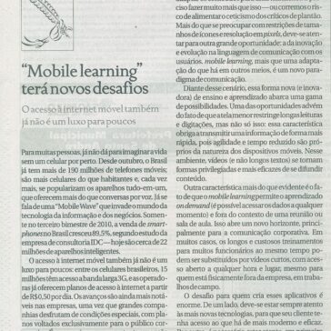 “Mobile learning” terá novos desafios – DCI – Página C4