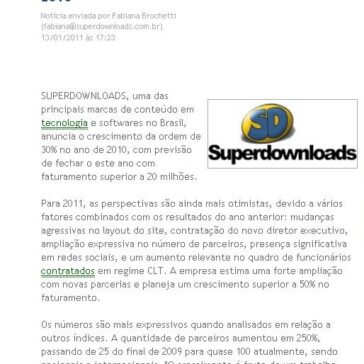Superdownloads anuncia crescimento de 40% em 2010 – IT Web