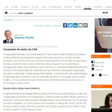 Vazamento de dados do CAR – Jornal do Comércio