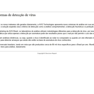 AVG apresenta novas formas de detecção de vírus  – Decision Report