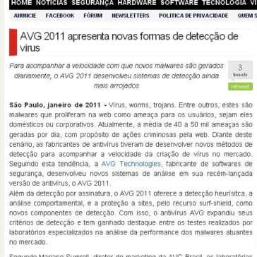 AVG 2011 apresenta novas formas de detecção de vírus – PC Project