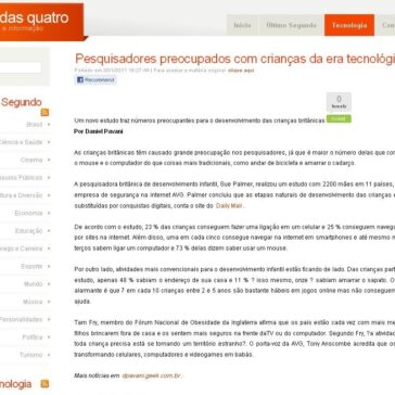 Pesquisadores preocupados com crianças da era tecnológica – Café das Quatro