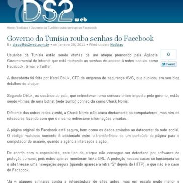 Governo da Tunísia rouba senhas do Facebook – DS2